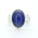 Zilveren sterling ring met blauwe edelsteen