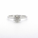 Witgouden solitair ring met een briljant geslepen diamant van 1.00 car