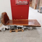 Boomstam tafel L shape tropisch hardhout, 2025