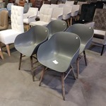 4x Eetkamerstoel Outdoor met old look poten , Zazuhome , Grijs / Chroo
