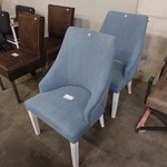 2x Eetkamerstoel Linnen, Zazuhome , “Riviera Maison”, Blauw