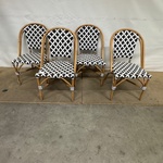 4x Bistro stoel Mica Decorations, Mandox, zwart/wit