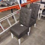 2x Eetkamerstoel Vintage leder, Zazuhome , “Barbara”, Donkergrijs / An