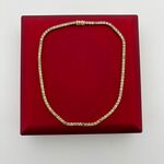 Gouden tennis collier met champagne en cognac diamanten natuurlijk