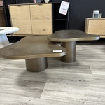 2 delige salontafelset organisch, goud