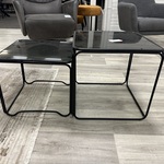 Salontafelset glas, zwart