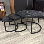 Salontafelset van 3, Mangohout, zwart