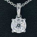 Witgouden entourage hanger met briljant geslepen diamanten excl. ketti