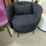 Round black teddy chair, 2025