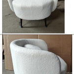 Round white teddy chair, 2025
