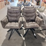 4x Eetkamerstoel Dynasty microvezel, Zazuhome, Donkergrijs / Antraciet