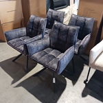 4x Eetkamerstoel Dynasty adore velvet, Zazuhome, Donkergrijs / Antraci