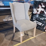 Eetkamer fauteuil boucle, Zazuhome, Grijs / Chroom