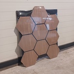 4x Hexagon wandpaneel akoestisch, walnut, 2025