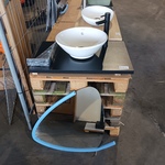 Topblad met waskom, Duravit, Matzwart