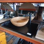 Topblad met waskom, Sapho, Bamboo, Matzwart/hout