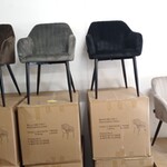 6x Velvet kuipstoel, Grey, 2025