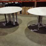 Marmer eettafel wit buiten/binnen, Gouden voet, 2025