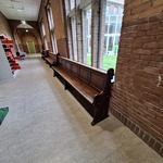 3x Houten kerkbank