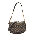 Guess Schoudertas Kuba Tri Compartment Flap Shoulder Bag Mocha Logo Do