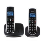 Fysic FX6020  Grote knop Dect telefoon  2 handsets  Zwart