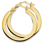 Marie Celeste Oorringen vierkante buis  20 mm  Goud