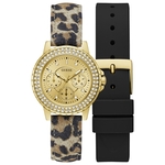 Guess Watches Box Set GW0660L2 Goud Tijgerprint en Zwarte band