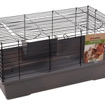 Flamingo cavia en dwergkonijnen Kooi Mobi S  Grijs/Zwart  75 x 47 x 4