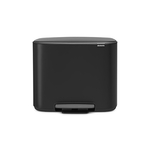Brabantia Bo Pedal Bin Steel, Matt Black, 36 L