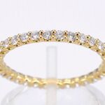 Gouden alliance ring met briljant geslepen diamant