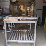 Verrijdbare rvs werktafel