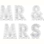 10x Ballonstandaard Mr & Mrs – Wit – Per Set Ginger Ray