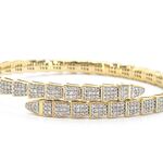 Geelgouden armband van slangen model met natuurlijke diamanten