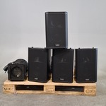 4x Luidspreker en 2x schijnwerper,  O.a QSC, ADB, o.a K8, C103