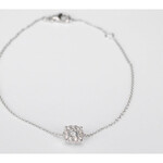 Witgouden armband met een diamanten bedel