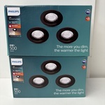 2x Inbouwspots zwart  Philips