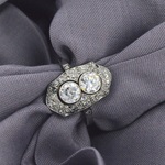 Art Deco platina ring met diamant