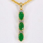 Gouden hanger met diamanten en smaragd SET 2