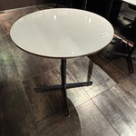 7x Restaurant tafel, Satelliet, zwart/wit, rond
