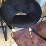 Velvet round chair black SanderZ, Black, 2025