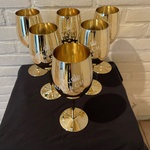 6x Goudkleurige glazen, Moët Chandon