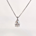 14k witgouden hanger met 1,00 ct peervormige diamant ( IGI Gecertifice