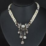 Zeer zeldzaam collier met diamanten en orient parels