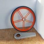 Ca. 66x Combinatie alu fietswiel 22″ + kettingbeschermer, Oranje + zwa