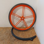 Ca. 84x Combinatie alu fietswiel 22″ + spatbord, Oranje + zwart