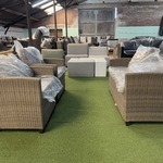 Tuinset 3-delig: 1 bank, 2 stoelen, bruin