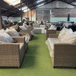 Tuinset 3-delig: 1 bank, 2 stoelen, bruin