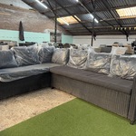 Loungebank 240×180 cm, zwart