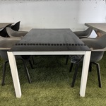 Tuintafel met glasplaat 160x100x73 cm met 4x tuinstoel