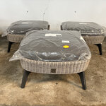 3x Hocker, voetenbank 72x62x32 cm, 4 Seasons Outdoor